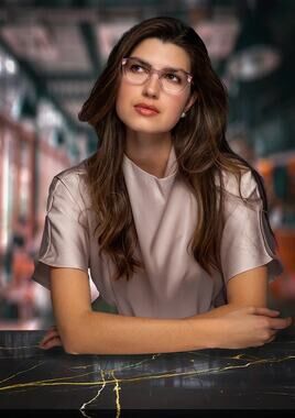 NEW Di Valdi DVO8206 - Clear polka bot cat eye Eyeglasses frame